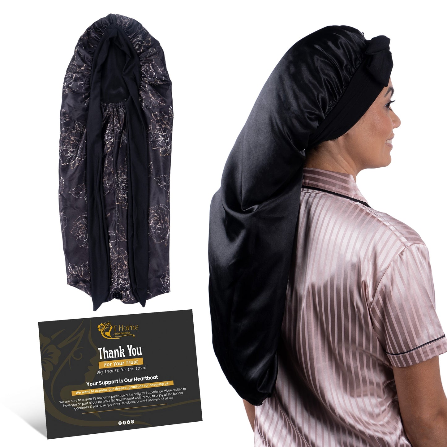 Satin Double Layers Hair Bonnet